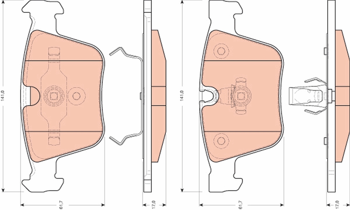 Brake Pad Set, disc brake - GDB1675 TRW
