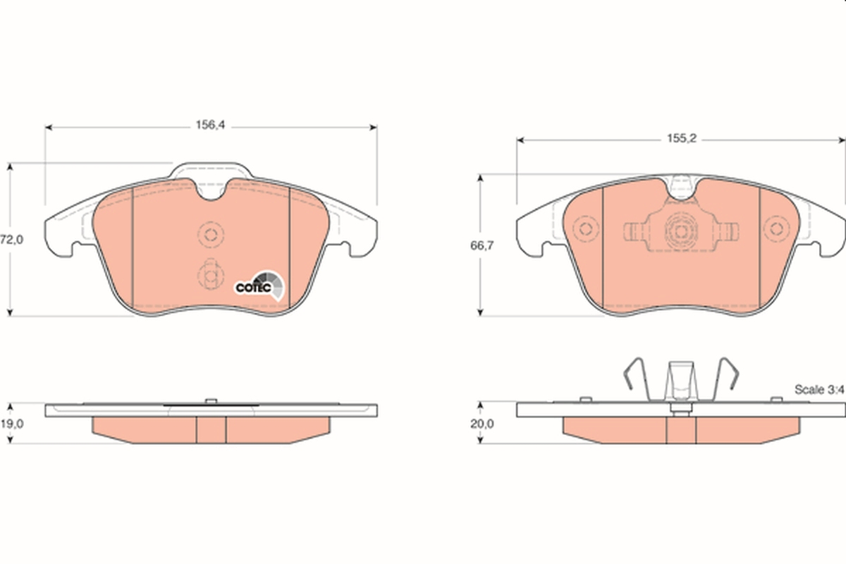 Brake Pad Set, disc brake - GDB1683 TRW