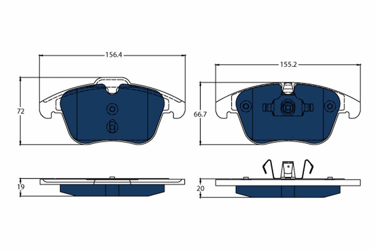 Brake Pad Set, disc brake - GDB1683BTE TRW