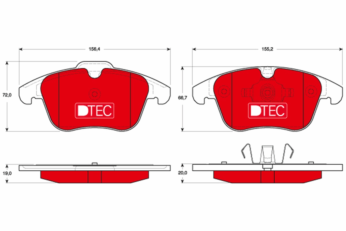 Brake Pad Set, disc brake - GDB1683DTE TRW