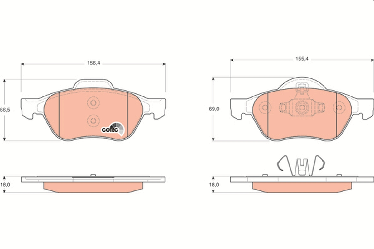 Brake Pad Set, disc brake - GDB1687 TRW
