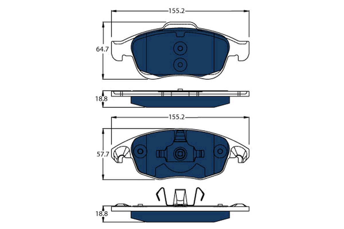 Brake Pad Set, disc brake - GDB1690BTE TRW