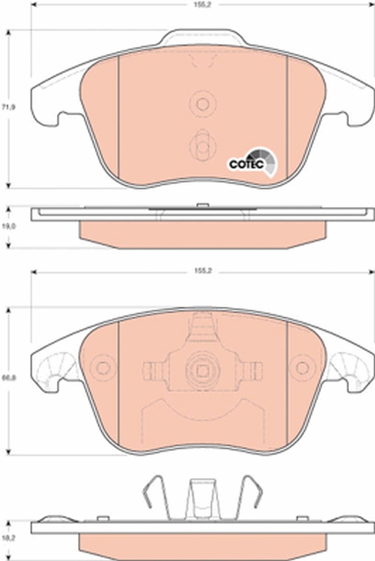 Brake Pad Set, disc brake - GDB1691 TRW