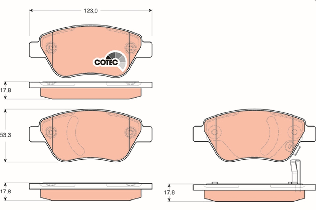 Brake Pad Set, disc brake - GDB1700 TRW