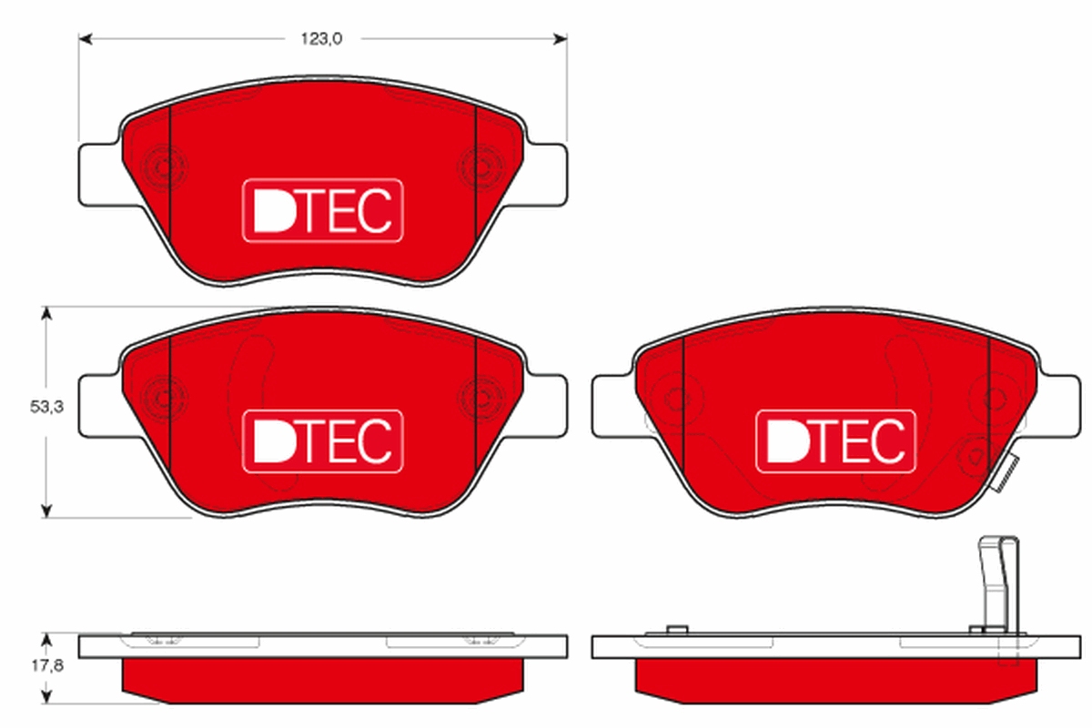 Brake Pad Set, disc brake - GDB1700DTE TRW