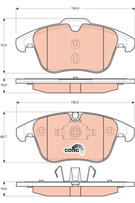 Brake Pad Set, disc brake - GDB1705 TRW