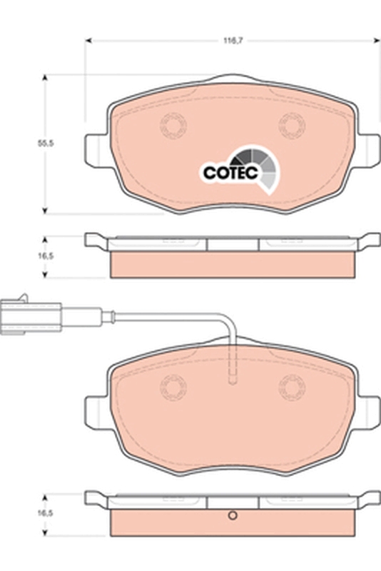 Brake Pad Set, disc brake - GDB1706 TRW