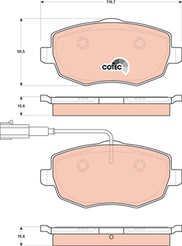 Brake Pad Set, disc brake - GDB1707 TRW