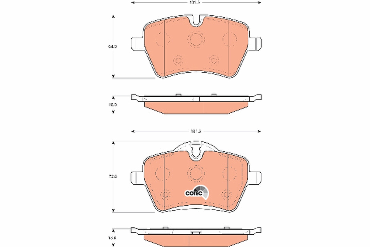 Brake Pad Set, disc brake - GDB1712 TRW