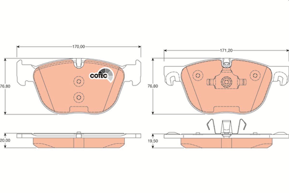 Brake Pad Set, disc brake - GDB1726 TRW