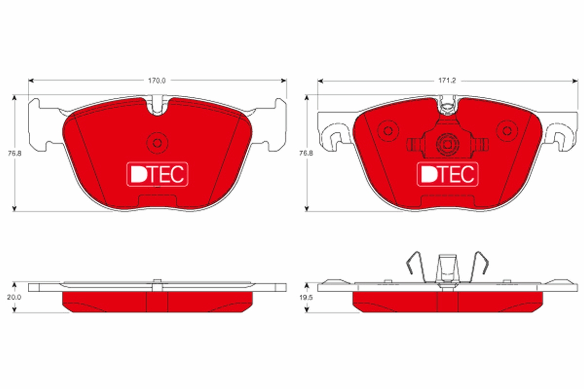 Brake Pad Set, disc brake - GDB1726DTE TRW