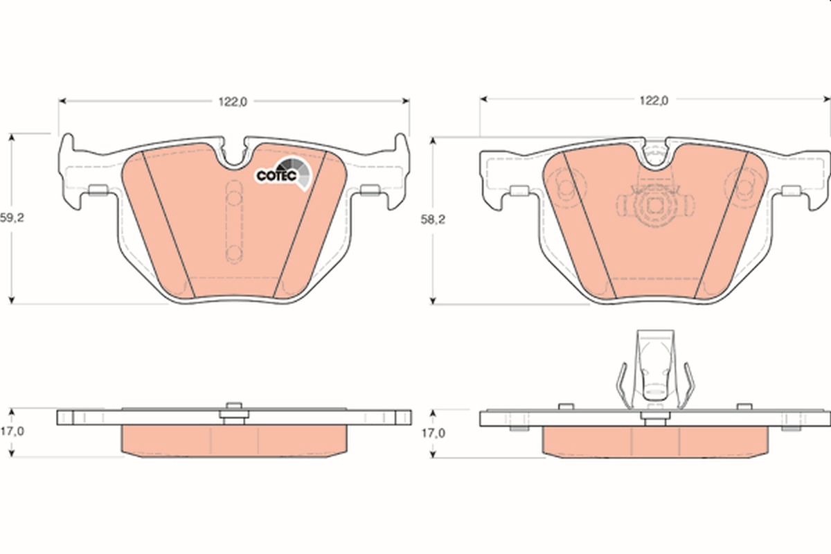 Brake Pad Set, disc brake - GDB1727 TRW