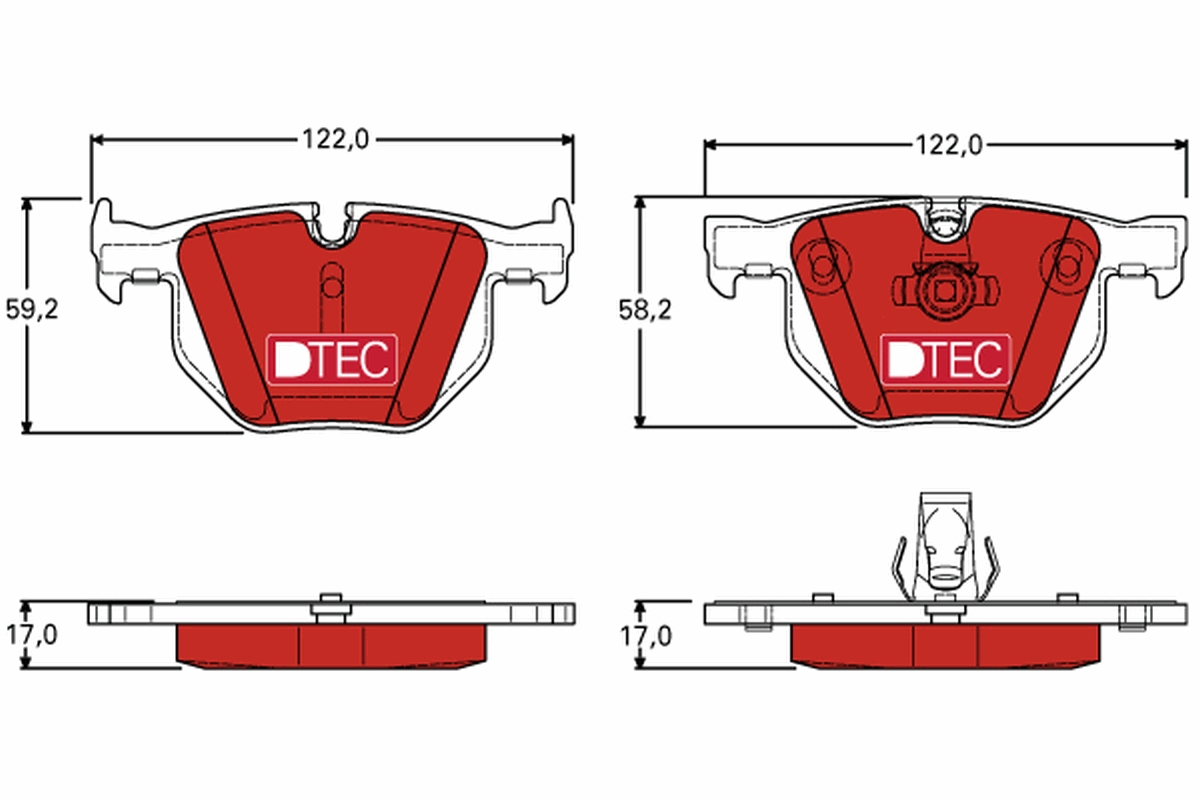 Brake Pad Set, disc brake - GDB1727DTE TRW