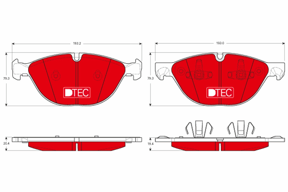 Brake Pad Set, disc brake - GDB1728DTE TRW