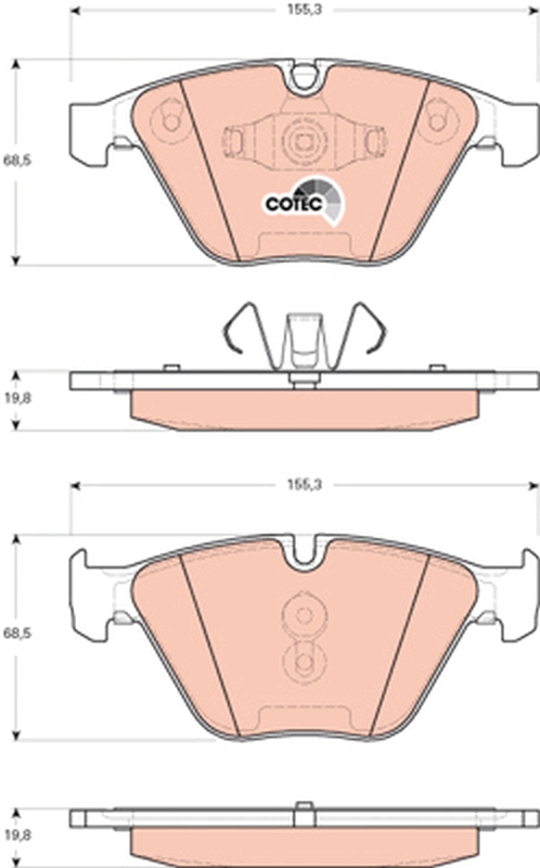 Kit pastiglie freno, Freno a disco - GDB1729 TRW