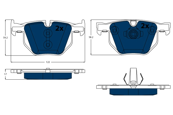 Brake Pad Set, disc brake - GDB1730BTE TRW