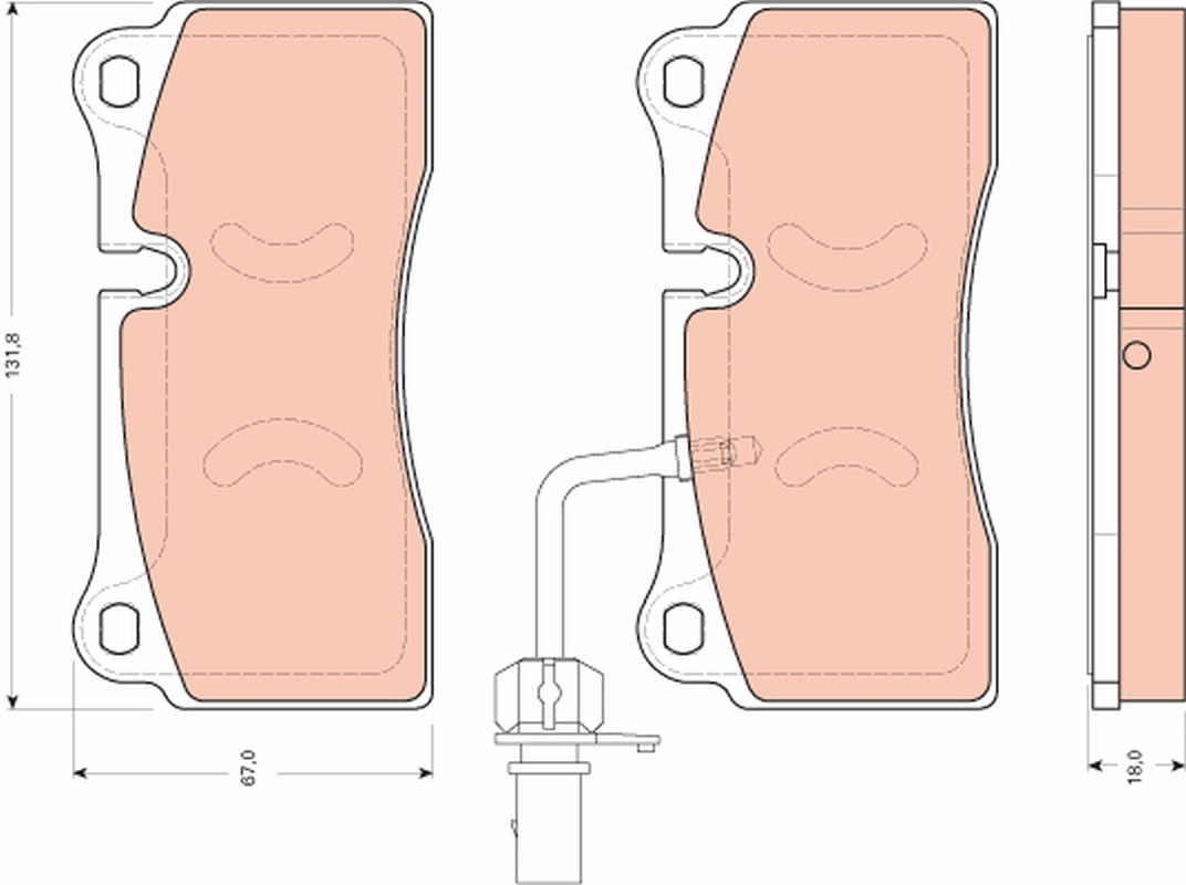 Brake Pad Set, disc brake - GDB1731 TRW