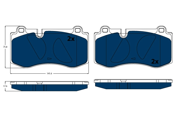 Brake Pad Set, disc brake - GDB1733BTE TRW