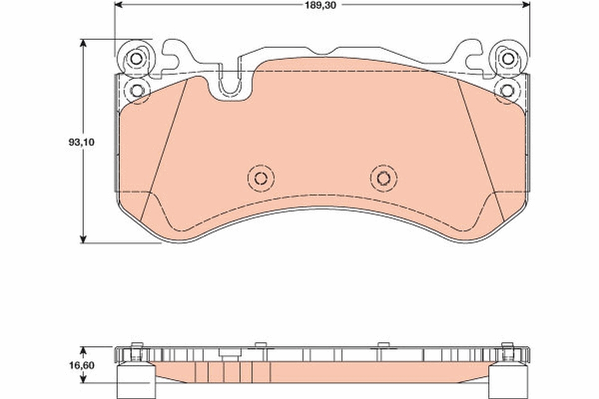 Brake Pad Set, disc brake - GDB1734 TRW