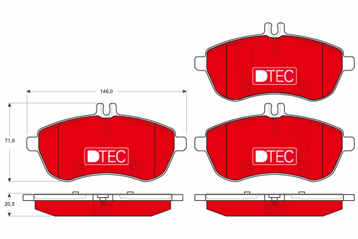 Комплект тормозных колодок, дисковый тормоз - GDB1736DTE TRW