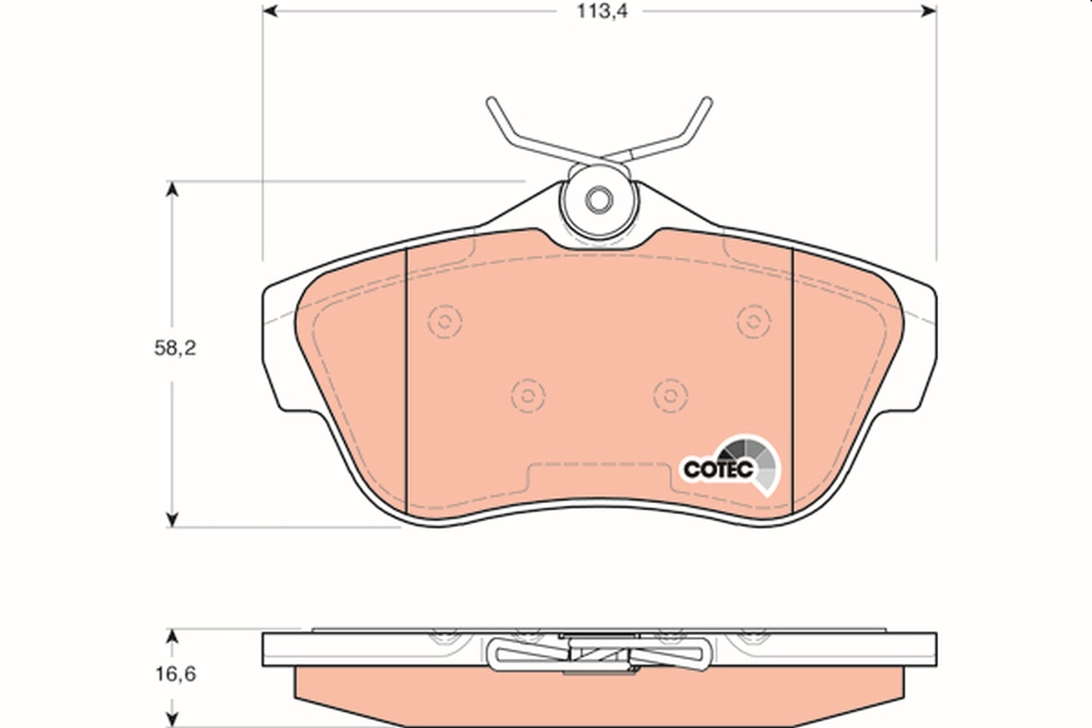 Brake Pad Set, disc brake - GDB1740 TRW