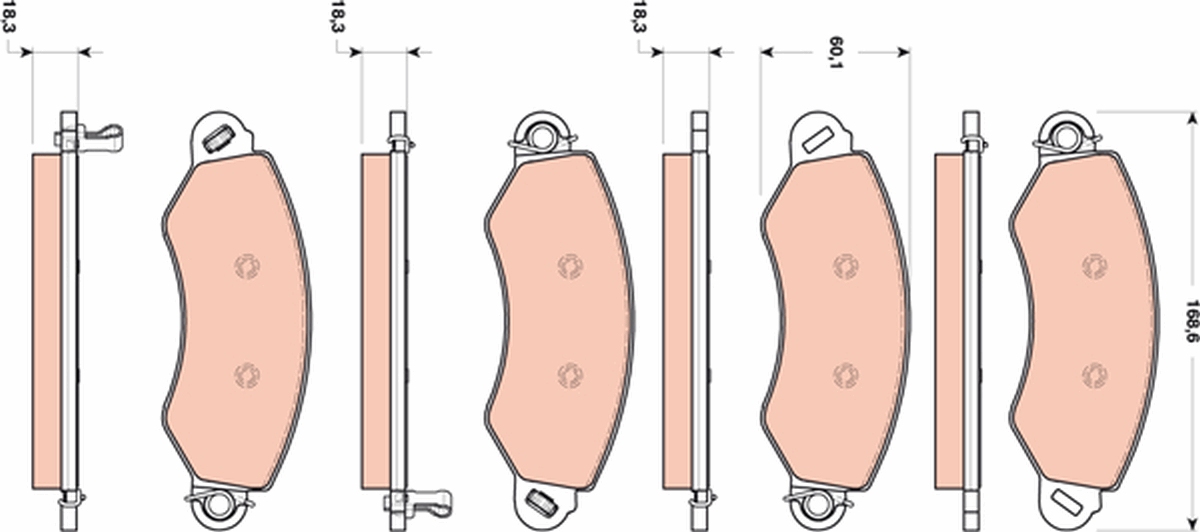 Brake Pad Set, disc brake - GDB1744 TRW