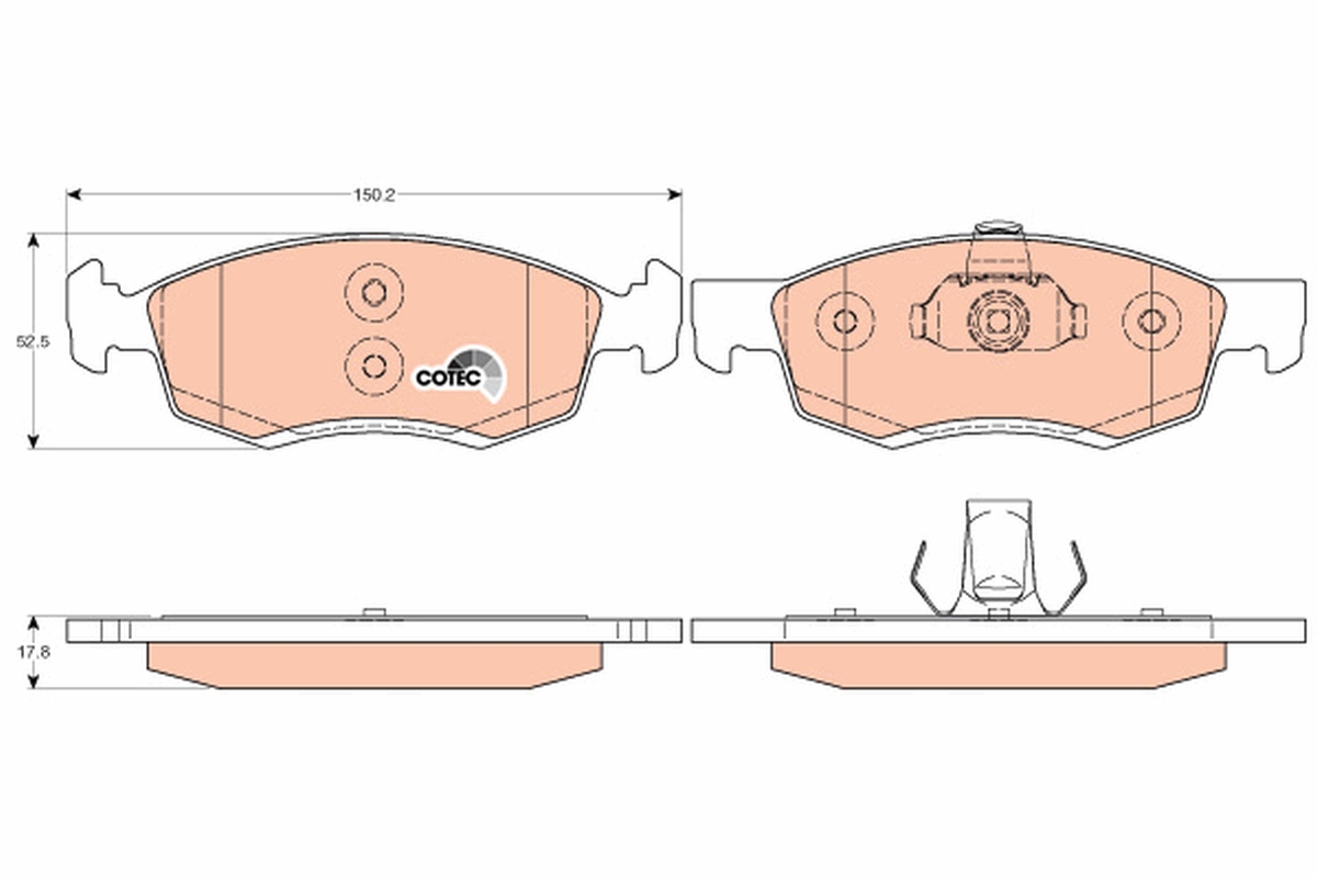 Brake Pad Set, disc brake - GDB1749 TRW