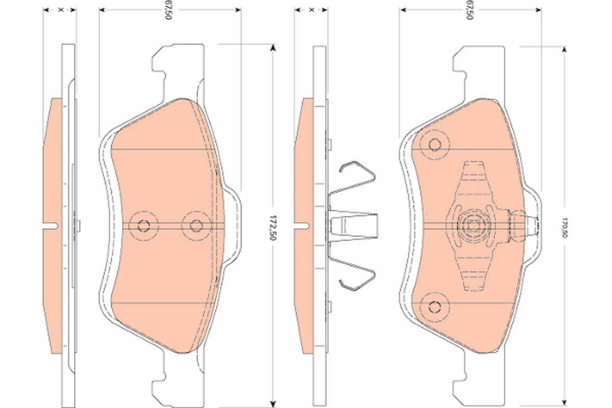 Brake Pad Set, disc brake - GDB1752 TRW