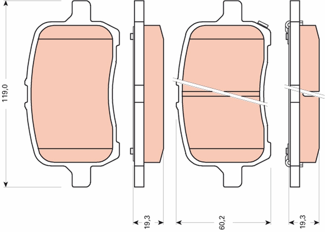 Brake Pad Set, disc brake - GDB1755 TRW