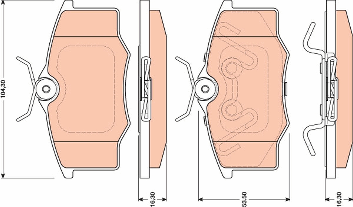 Brake Pad Set, disc brake - GDB1759 TRW