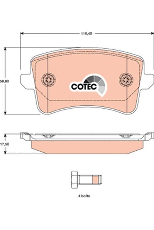 Brake Pad Set, disc brake - GDB1765 TRW
