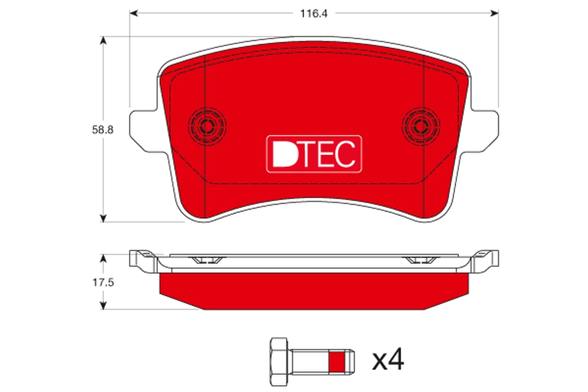 Brake Pad Set, disc brake - GDB1765DTE TRW