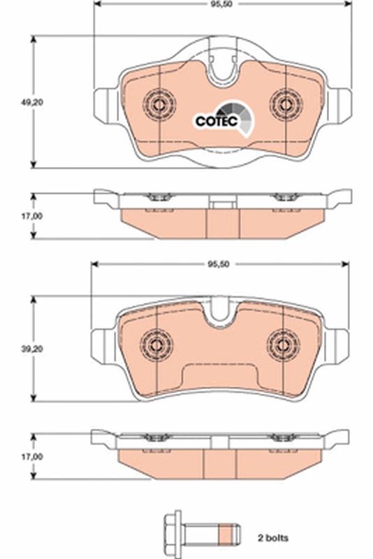 Brake Pad Set, disc brake - GDB1766 TRW