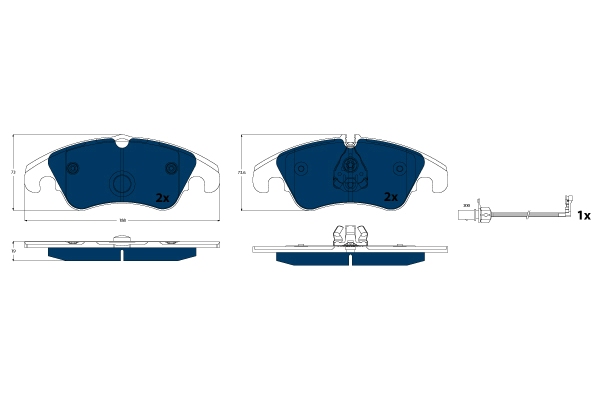 Brake Pad Set, disc brake - GDB1768BTE TRW