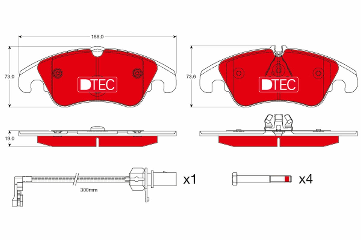 Kit pastiglie freno, Freno a disco - GDB1768DTE TRW