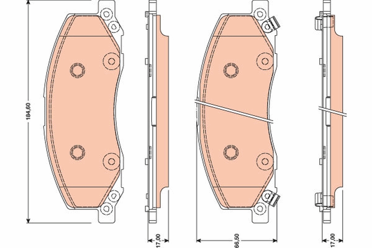Brake Pad Set, disc brake - GDB1781 TRW