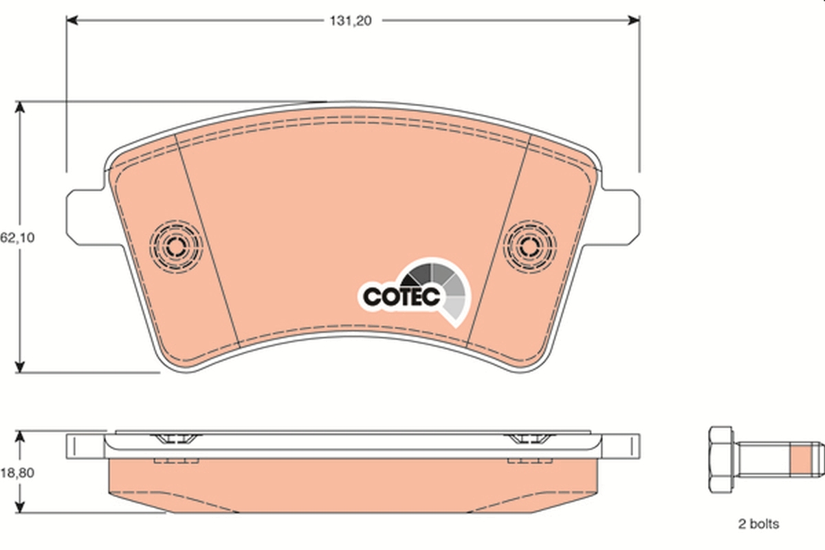 Brake Pad Set, disc brake - GDB1785 TRW