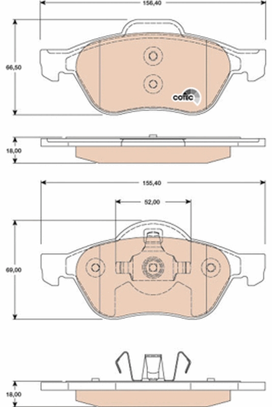 Brake Pad Set, disc brake - GDB1787 TRW