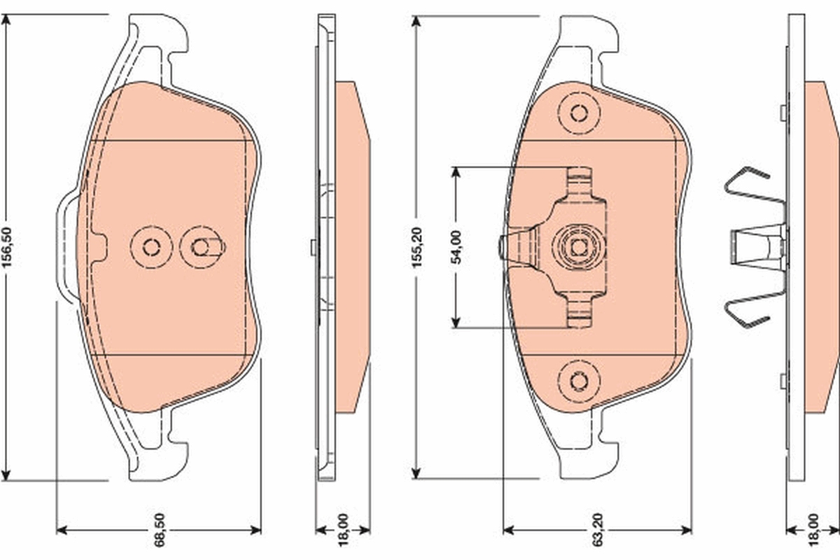 Brake Pad Set, disc brake - GDB1788 TRW