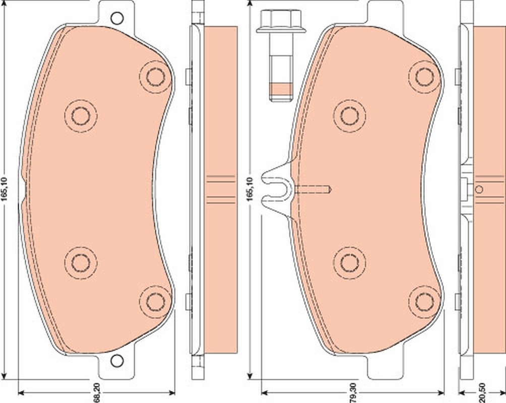 Brake Pad Set, disc brake - GDB1798 TRW