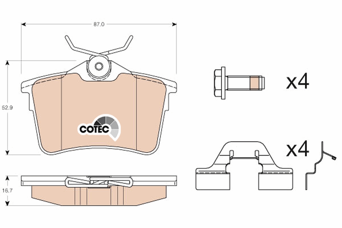 Brake Pad Set, disc brake - GDB1799 TRW