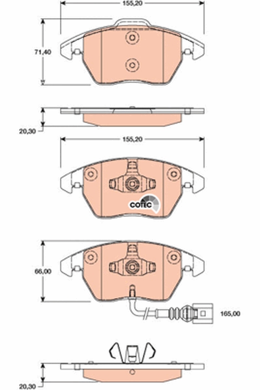 Brake Pad Set, disc brake - GDB1807 TRW