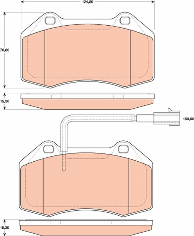 Brake Pad Set, disc brake - GDB1812 TRW