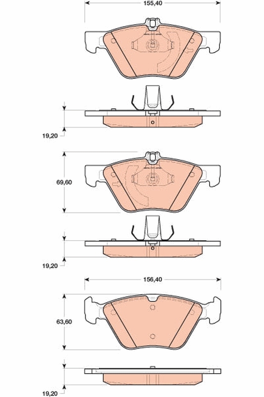 Brake Pad Set, disc brake - GDB1815 TRW