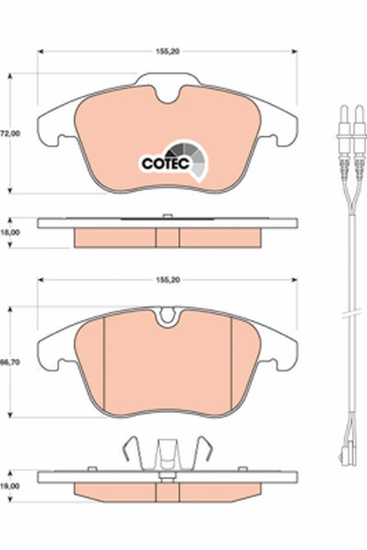 Brake Pad Set, disc brake - GDB1818 TRW