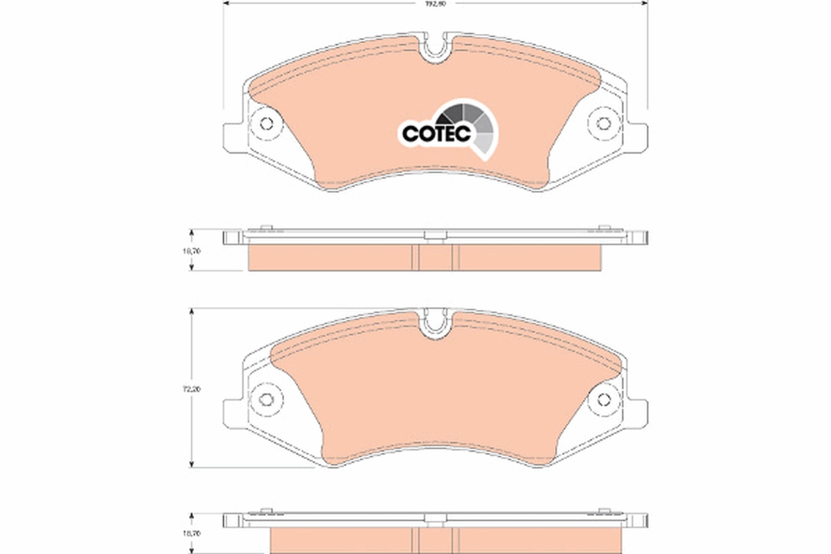 Brake Pad Set, disc brake - GDB1825 TRW