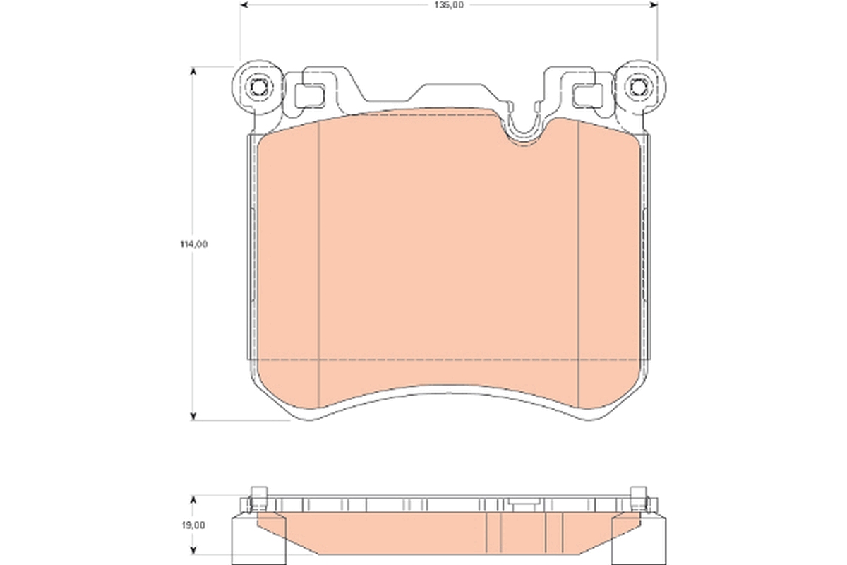 Brake Pad Set, disc brake - GDB1826 TRW