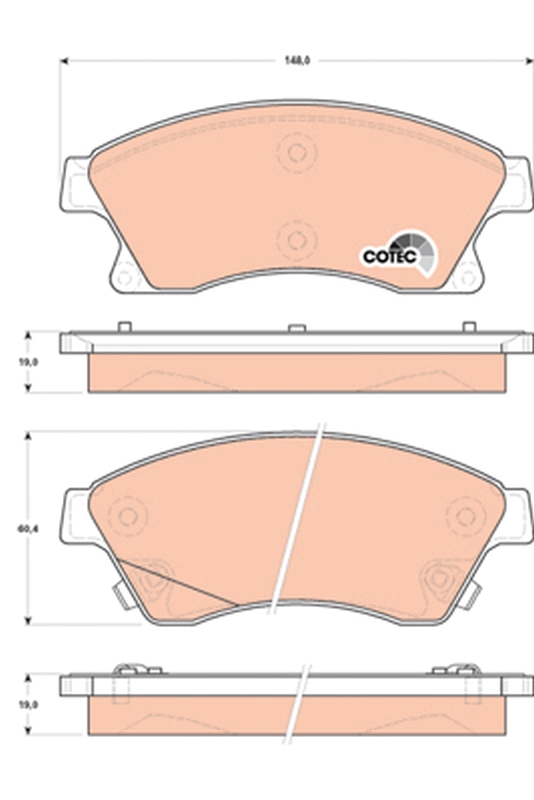 Brake Pad Set, disc brake - GDB1843 TRW