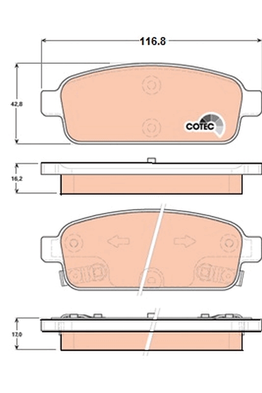 Brake Pad Set, disc brake - GDB1844 TRW