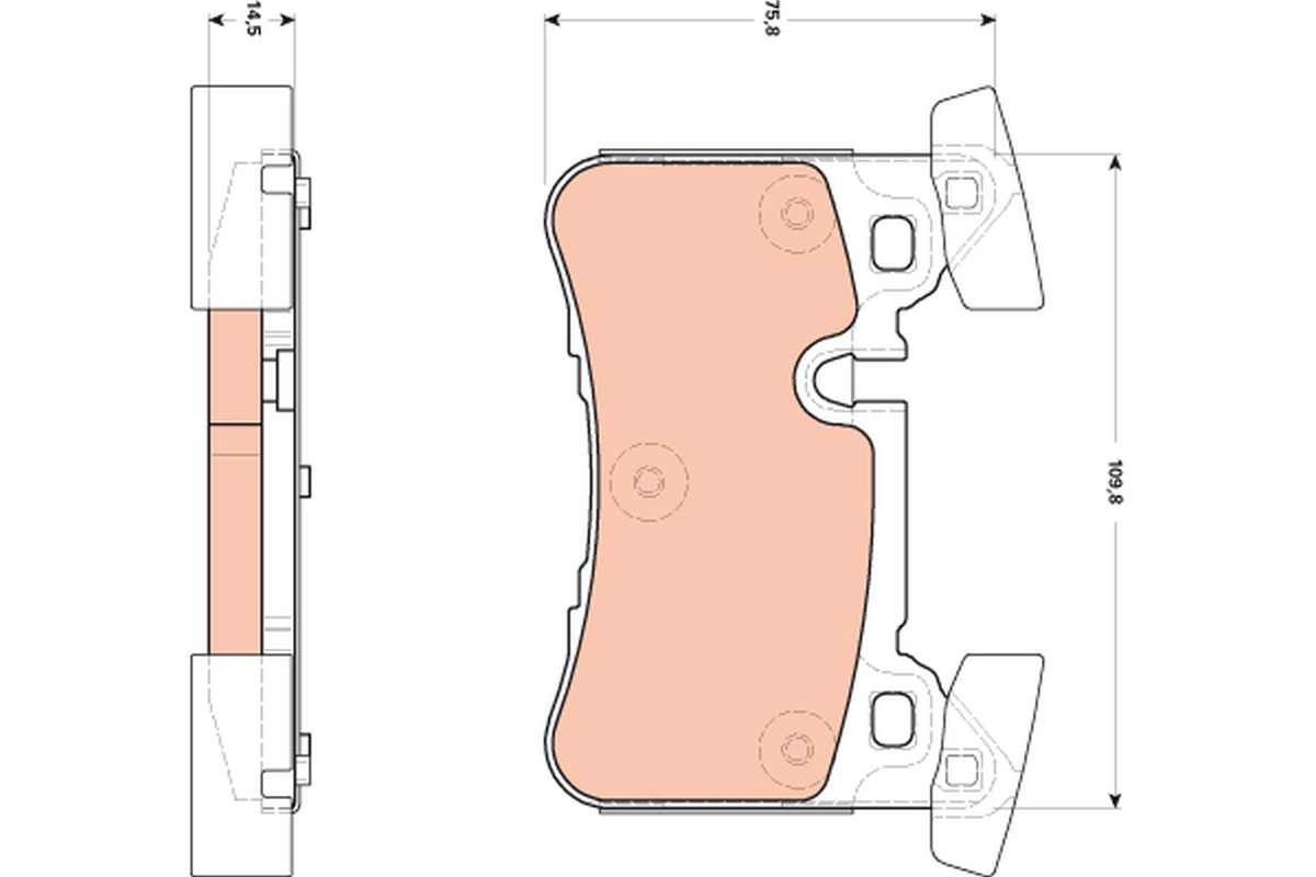 Brake Pad Set, disc brake - GDB1856 TRW